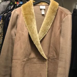 Tan fur-lined sweater/jacket
